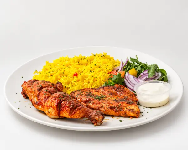 Half a peri peri chicken with rice